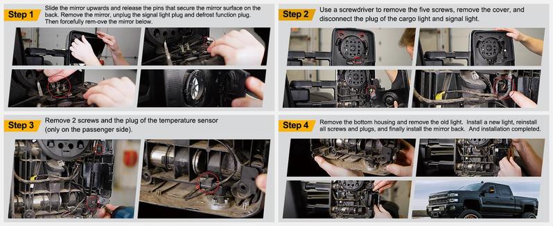 Nilight Side Mirror Marker Light Switchback Amber Turn Signals White Parking Lights Smoked Lens Plug and Play Compatible With 2016-2019 Chevy Silverado GMC Sierra 1500 2500HD 3500HD