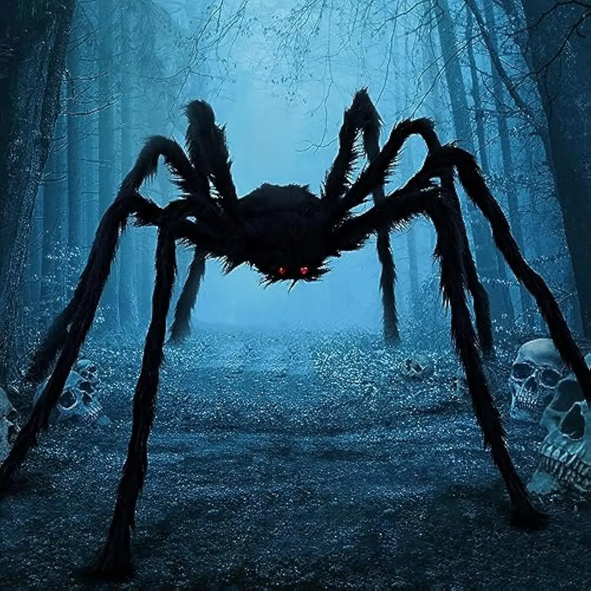6.5ft Halloween Spider Outdoor Decorations, Scary Giant Large Spider Props for Halloween Outside Decor, Indoor Party Supplies and Yard Lawn Decoration, Black