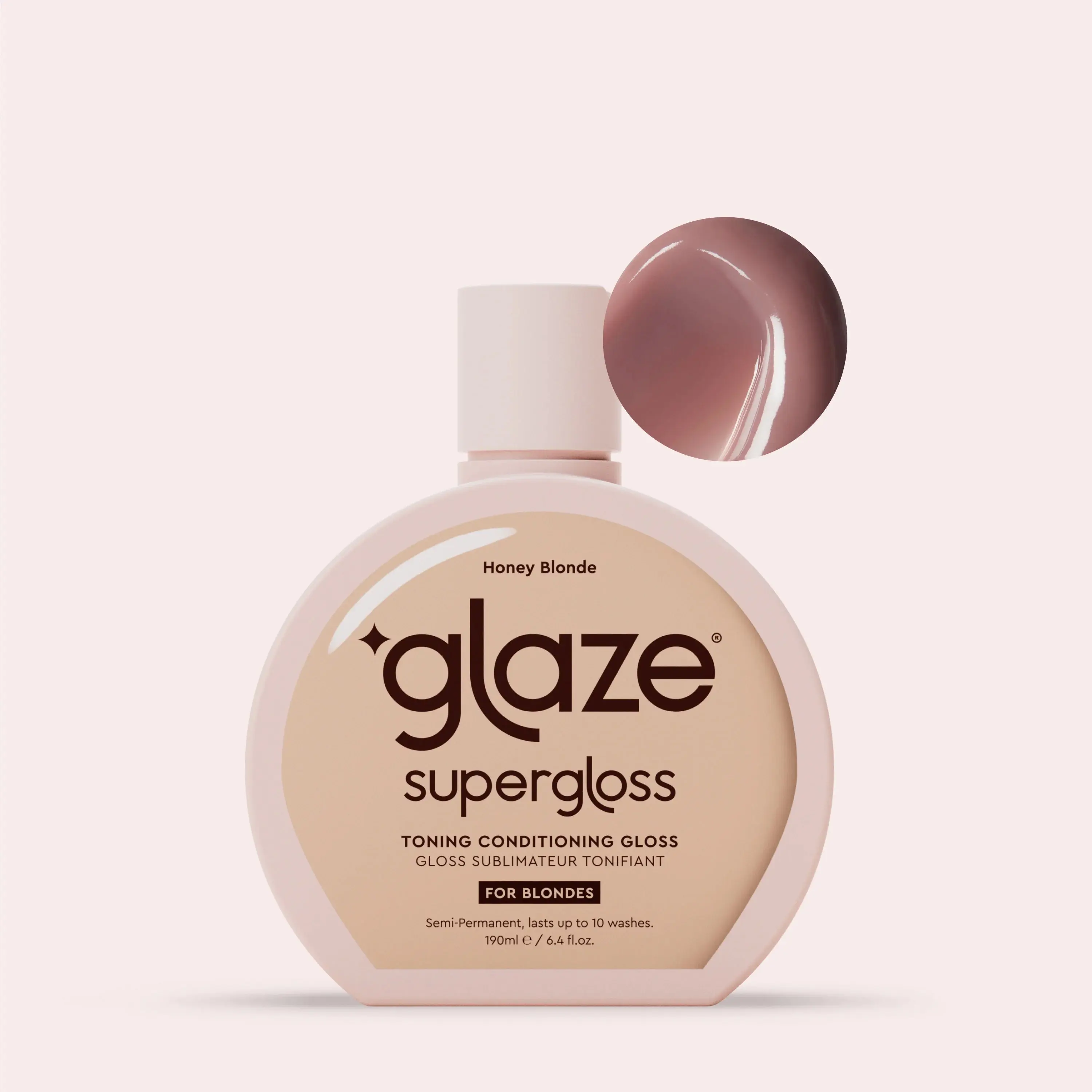 Honey Blonde Semi-Permanent Hair Color, 190ml Super Gloss Fragranced Haircare Product for Home Hair Coloring, Honey Blonde Semi-Permanent Color