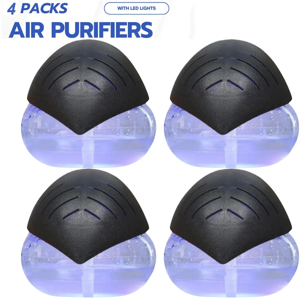 Black Compact Portable Air Purifier with Water Filter, LED Night Light, Essential Oil Diffuser, Humidifier - Aromatizes Tropical, Eucalyptus, Pine Scents, Reduces Smoke/Pet Odors for Home Users, Office