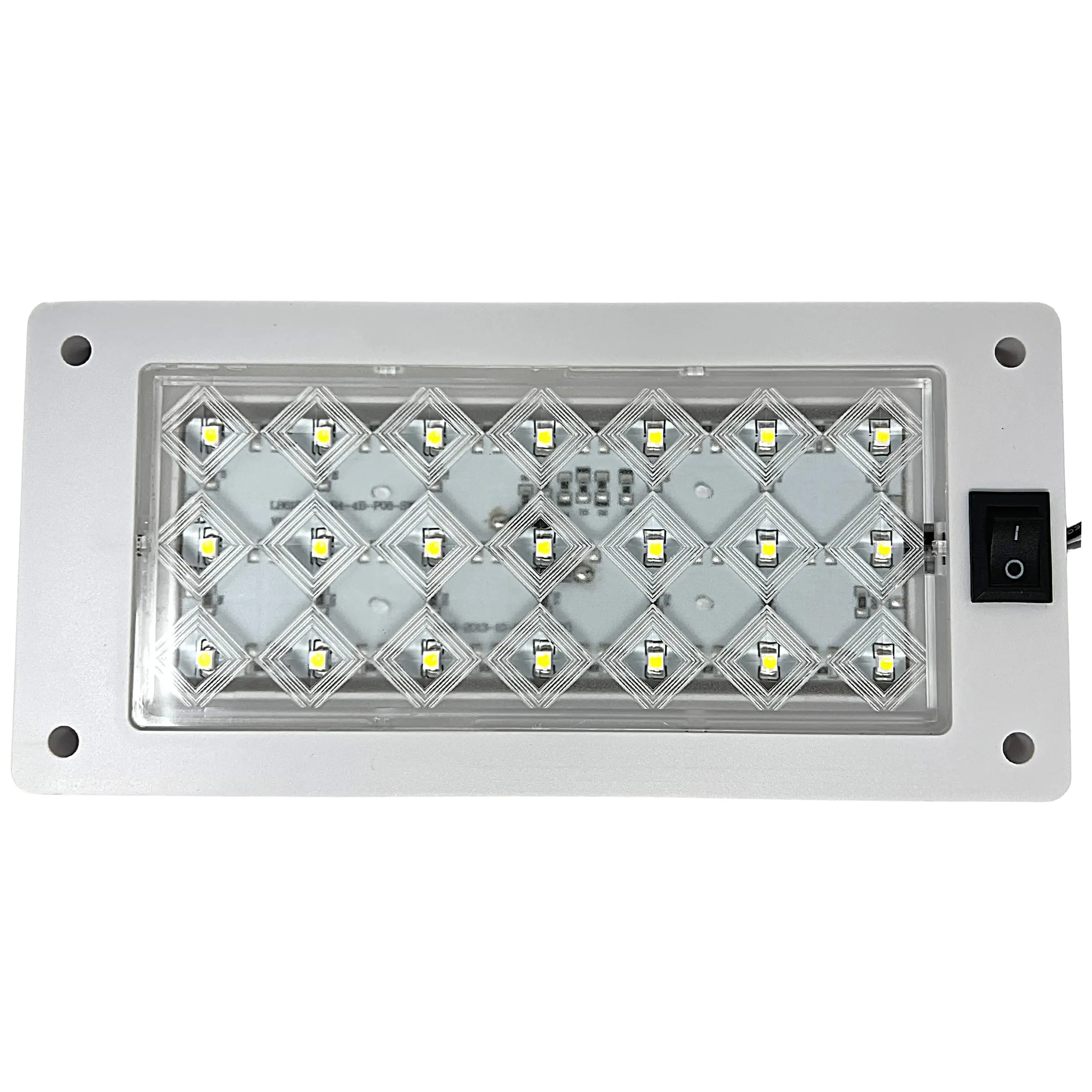 Universal Interior Light Rectangle 21 LED Reading Light Ceiling Dome Roof Car Truck Boat Surface Mount Housing- 8"x 3.3" Super Bright! White LED's