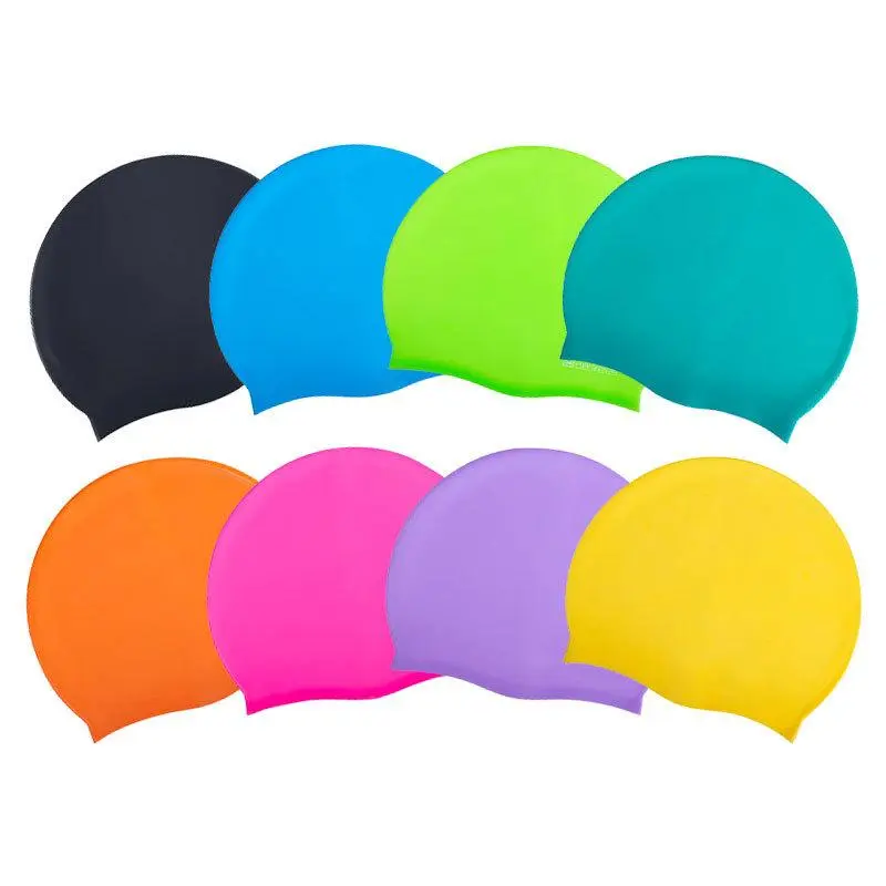 High Elastic Silicone Swim Cap for Adults, Waterproof & Stretchy Swimming Cap for Men & Women, Non-Slip No Pull Hair Swim Hat, Solid Color Essential for Summer Vibes summerwins Swim Cap Sport Swim Bonnets