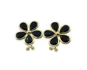 Black Flower Earrings