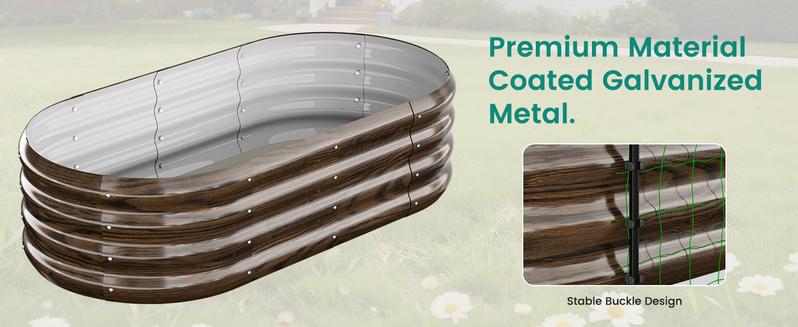 Lilypelle Galvanized Raised Garden Bed Set – 2-in-1 or 3-in-1 Planter Boxes with 71" or 87" Trellis for Climbing Plants, Outdoor Gardening Raised Beds with Climbing Net for Fruits, Vegetables, Flower