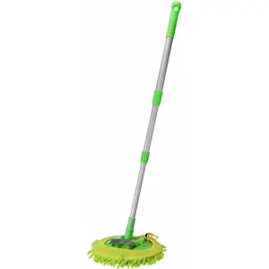 Long Handle Car Wash Mop Chenille Brush Safe for Car Paint Extendable Pole for SUV RV Truck