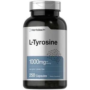 Horbäach L-Tyrosine Supplement | 1000mg | 250 Capsules | Non-GMO and Gluten Free Formula