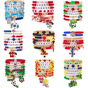 Soccer Fan Stackable Bracelet Set – Game Day Cheer Wristband Collection