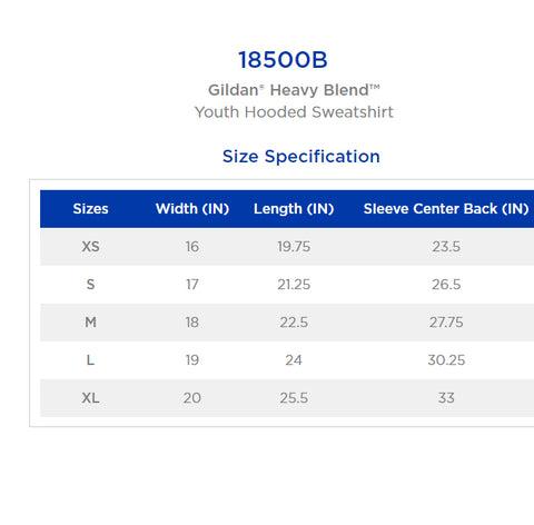 18500B Gildan® Heavy Blend™  Youth Hooded Sweatshirt