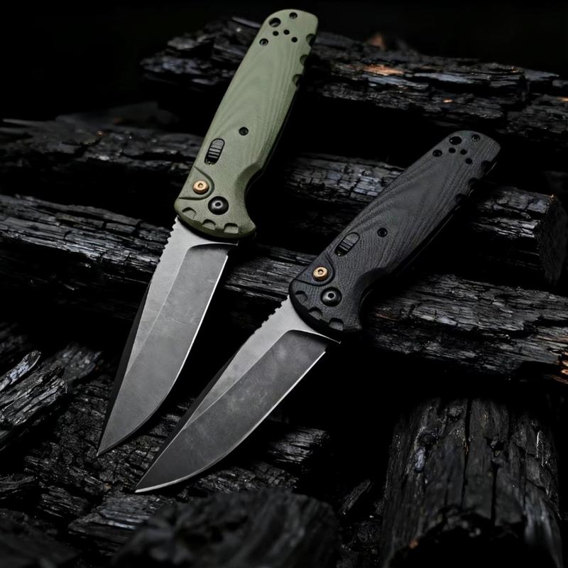 Utility Button Lock Folding Knife D2 Battlewash Blade G10 Handle Multifunctional Cutlery Tool for Outdoor Fishing Camping EDC