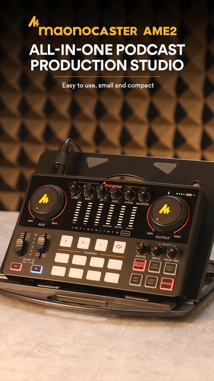 MAONO USB Audio Mixer and Interface For the XLR microphone, the Smartphone Comes with Noise Reduction, Adapter Cable, Bluetooth for Content Creation.