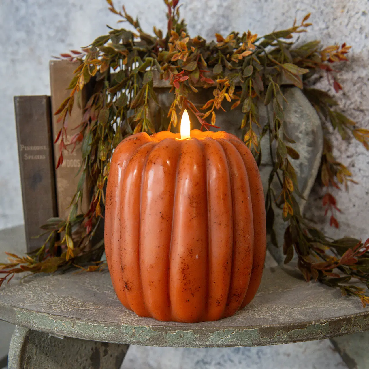 Orange 3D Flame Pumpkin Candle