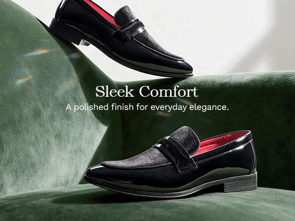 Bruno Marc Formal Mens Patent Loafers - Classic Tuxedo Dress Shoes for Wedding Business Party in Rich Colors Round Toe Slip On Plain Pattern Removable Insole