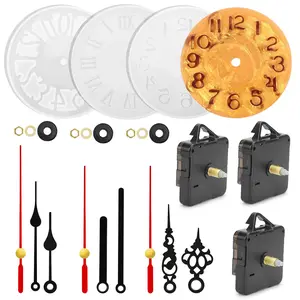 3 Sets Clock Resin Molds with movement set - Roman & Arabic Numerals Patterns Silicone Mold,DIY Wall Clock Art Decoration,Gift for Home Decoration