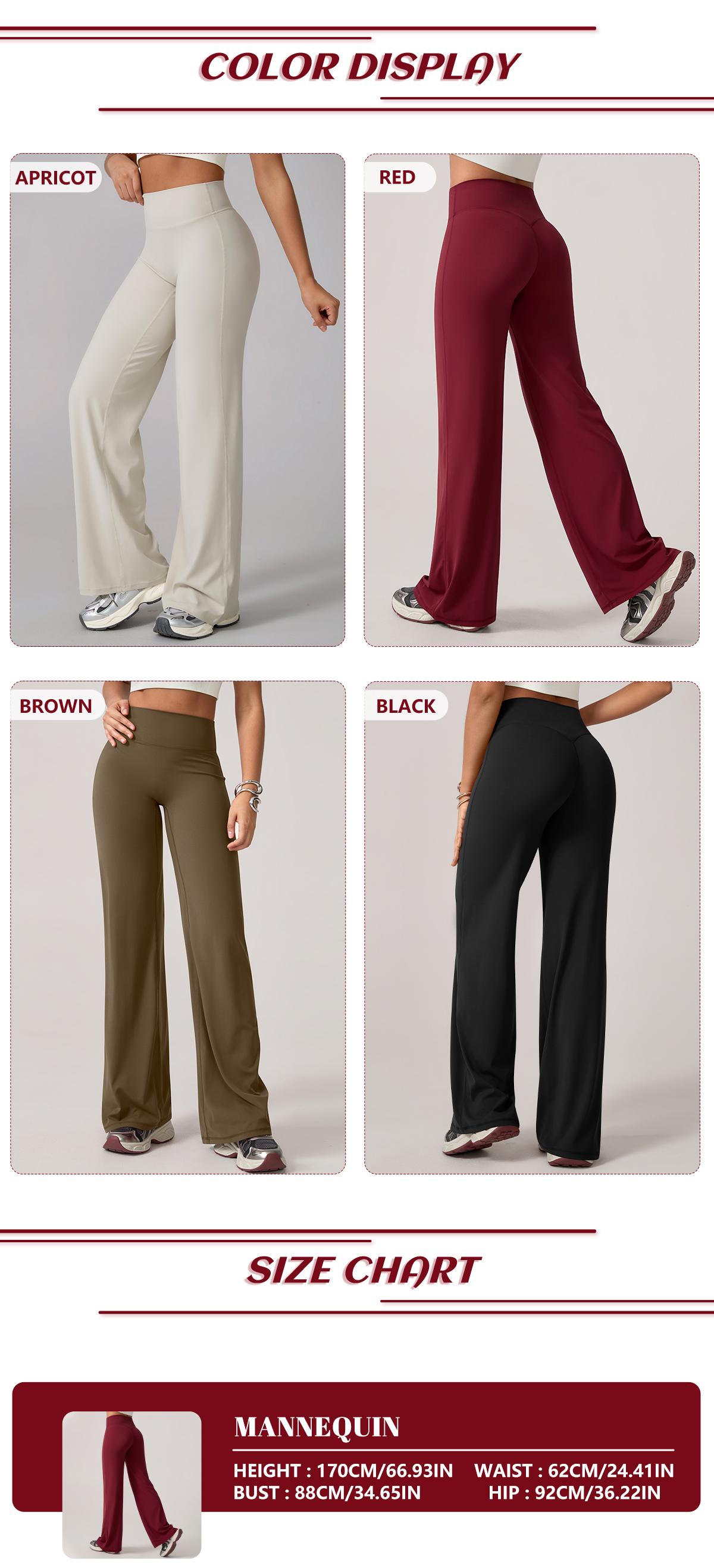 TimeOFF Women's Wide-Leg Pants – High-Waisted, Draped Pant Legs for Comfort & Flattering Fit in Yoga, Workouts & Daily Casual Wear Outfits Chic elastic waist yoga pant gym