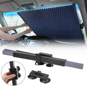 Foldable Windshield sunshade Cover-Aluminum Car window Curtain,Adjustable UV protection Heat Reducer Car Front Windshield Sun shade,Accessories