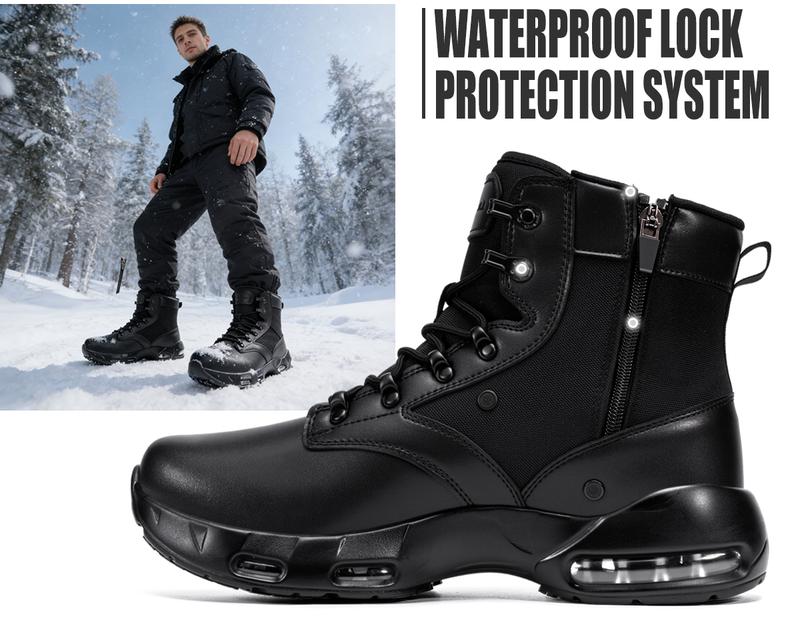 LARNMERN Men's Non Slip Work Boots Cushion Waterproof Oxford Shoe with Recycled Materials & Dual Cushioning for Comfort & Durability