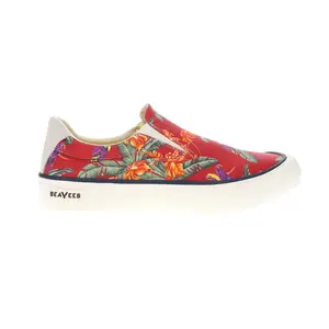 SeaVees Mens Hawthorne Magnum Floral Slip On Sneakers Shoes Casual - Red