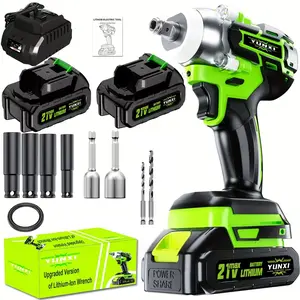 Brushless cordless wrench - Industrial-grade power tool, impact wrench with charger, optional lithium-ion battery, lightweight and portable, fast charging - Ideal for home and automotive maintenance, robust tool design, durable construction, gift