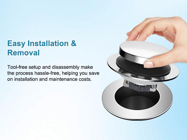 Hibbent Bathtub Drain Stopper, Bathroom Drain Stopper with Hair Catcher, Bath Tub Drain Strainer Plug and Cover