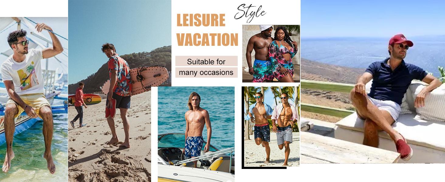 COOFANDY Men's Shorts Hawaiian Beach Shorts Elastic Waist Drawstring Lightweight Summer Casual Shorts with Pocket COOFANDY Men's Shorts Hawaiian Beach Shorts Elastic Waist Drawstring Lightweight Summer Casual Shorts with Pocket