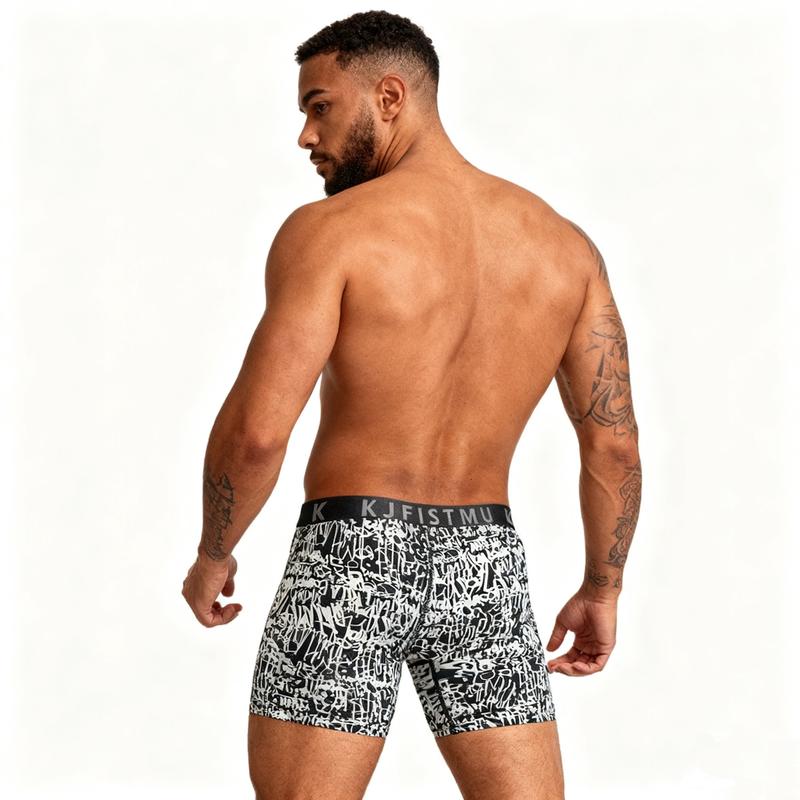 KJFISTMU Men's Boxer Briefs 12-Piece Random Set Autumn Clothing Breathable Antibacterial Fashionable Printed Graffiti Sport Underwear Comfortable Fitted Elastic Waistband Anti-Slip Soft Lightweight Fabric Menswear Bestie