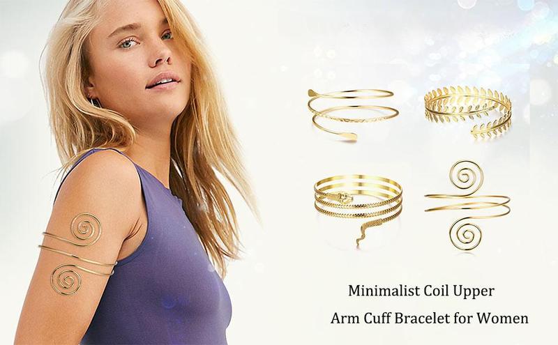 Jstyle 3-6count Minimalist Coil Upper Armband Adjustable Cuff Armlet Arm Cuff Bracelet Filigree Swirl Daily Jstyle 3-6count Minimalist Coil Upper Armband Adjustable Cuff Armlet Arm Cuff Bracelet Filigree Swirl Daily