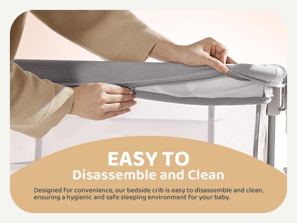 HARPPA 3-in-1 Rocking Baby Bassinet & Bedside Sleeper, Height Adjustable Crib,  Baby Bassinet with Wheels & Storage Basket, Sleeping Cot, Baby Essentials