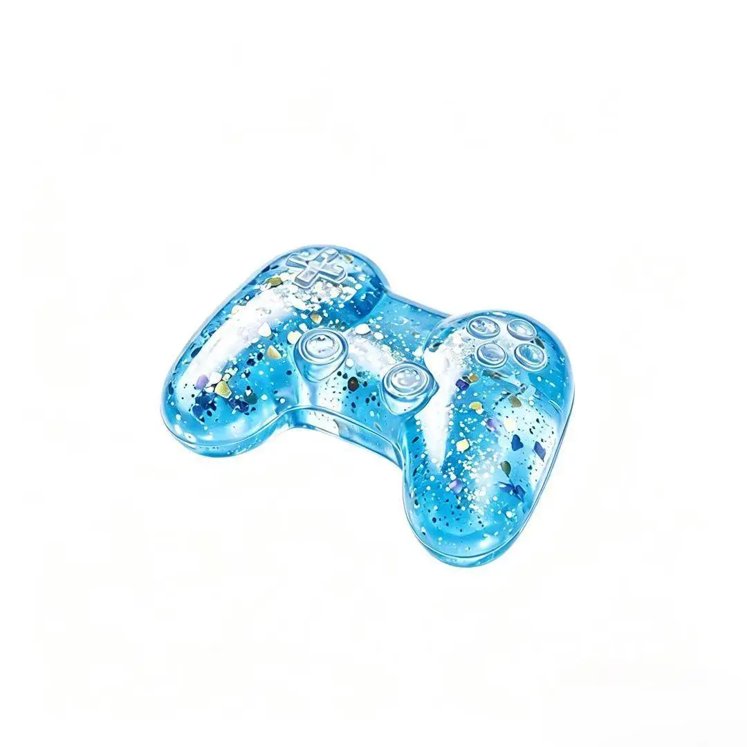 KIDGENIUS Glitter Video Game Controller Squishy Toy - 1 Pack Slow-Rising Stress Relief Fidget Hand Massager Toy for Kids