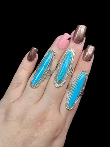 Statement Kingman Turquoise Rings