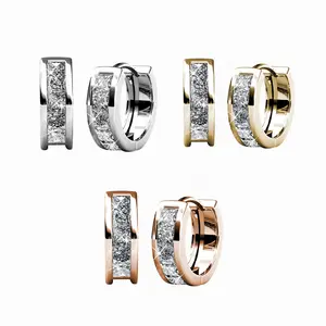 Cate & Chloe Giselle 3-in-1 Gifting Hoop Jewelry Set – Hypoallergenic 18k Gold Plated Crystal Hoop Earrings – 3 Pairs with Simulated Diamond Crystals, Each in a Luxury Gift Box – Perfect Stress-Free Gifts