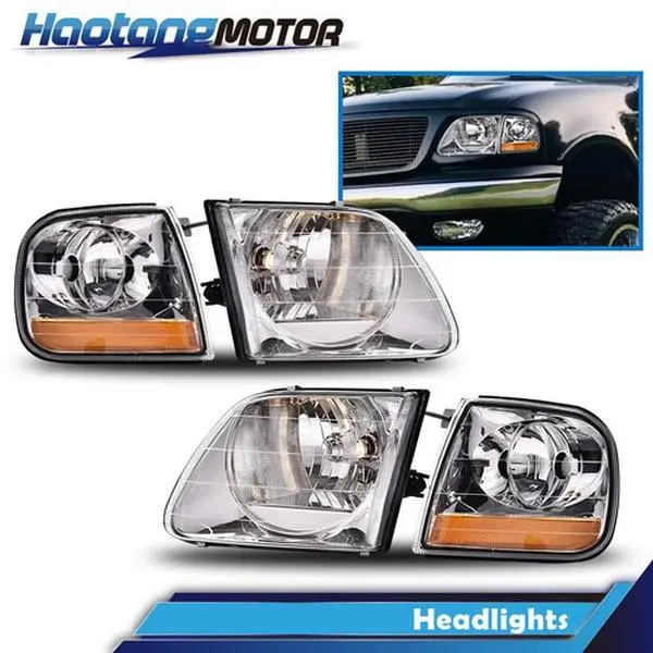CROSSDESIGN Lightning LED Front Lights - Parking Corner Lights for Car Exterior Upgrade, Compatible with 97-03 Ford F150, 97-03 Ford Expedition
