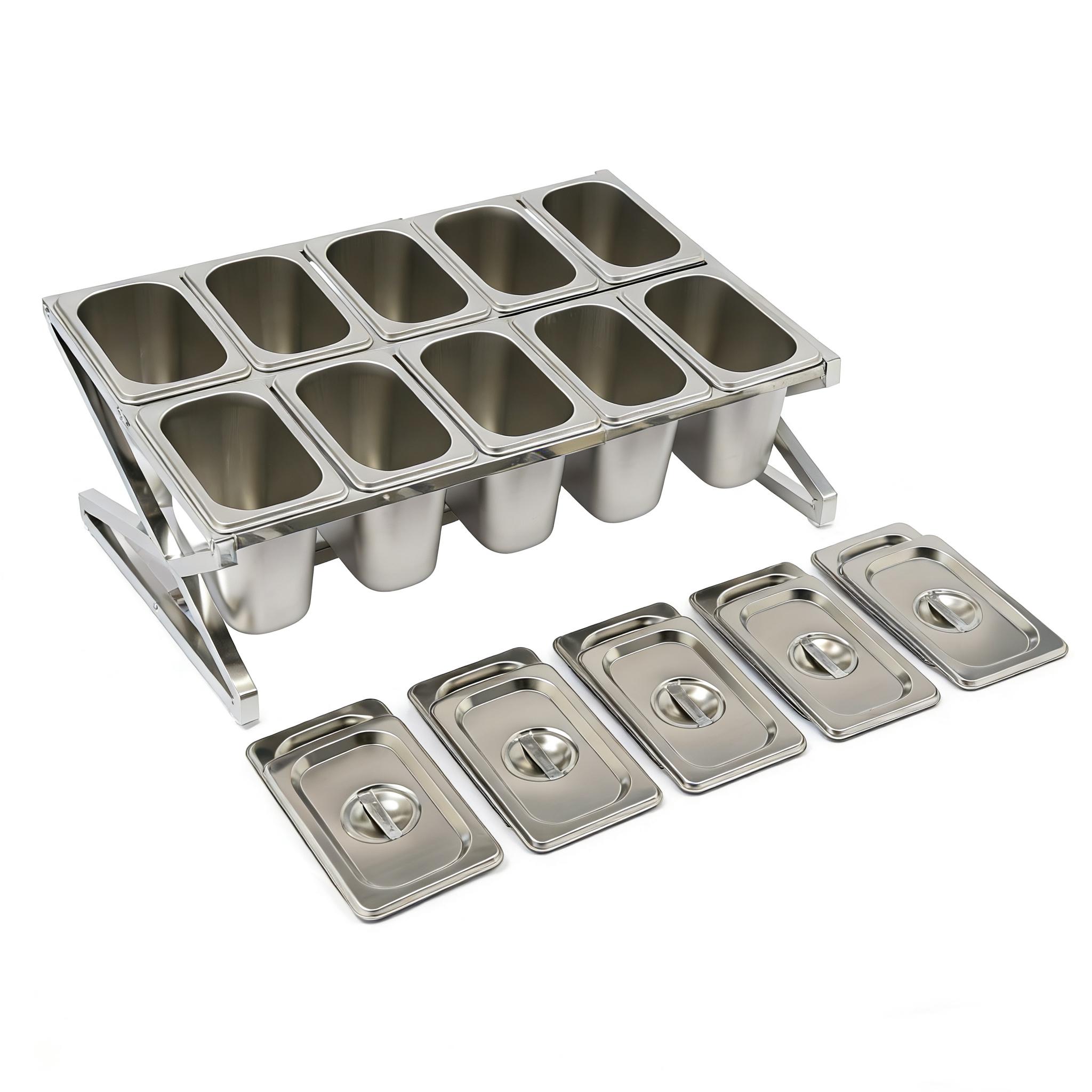 6 Compartment\ 10 Compartment Triangular Beveled Double Tier Spice Rack ...