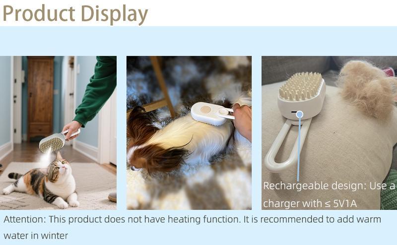 [Holiday Haul] Pet Steam Brush,Cat Dog Hair Remover, Adjustable Pet Hair Remover,Pet Steamy Mist,Steam Pet Brush for