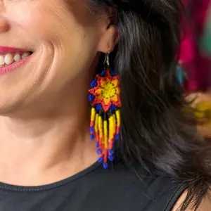 Aretes de $15 - Beaded earrings hand made in Mexico - aretes mariposa hecho a mano - artesanía mexicana