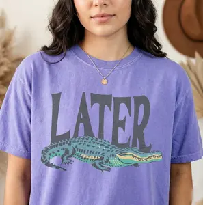 Comfort Colors Later Gator Vintage 90s T-Shirt, Retro Style Shirt, Funny Graphic Alligator Tee, Gift For Him Or Her