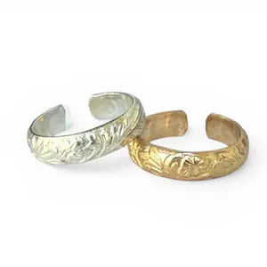 Garden Party Adj Toe Ring - Adjustable Fit, Cool Design, Gold or Sterling Festive Floral
