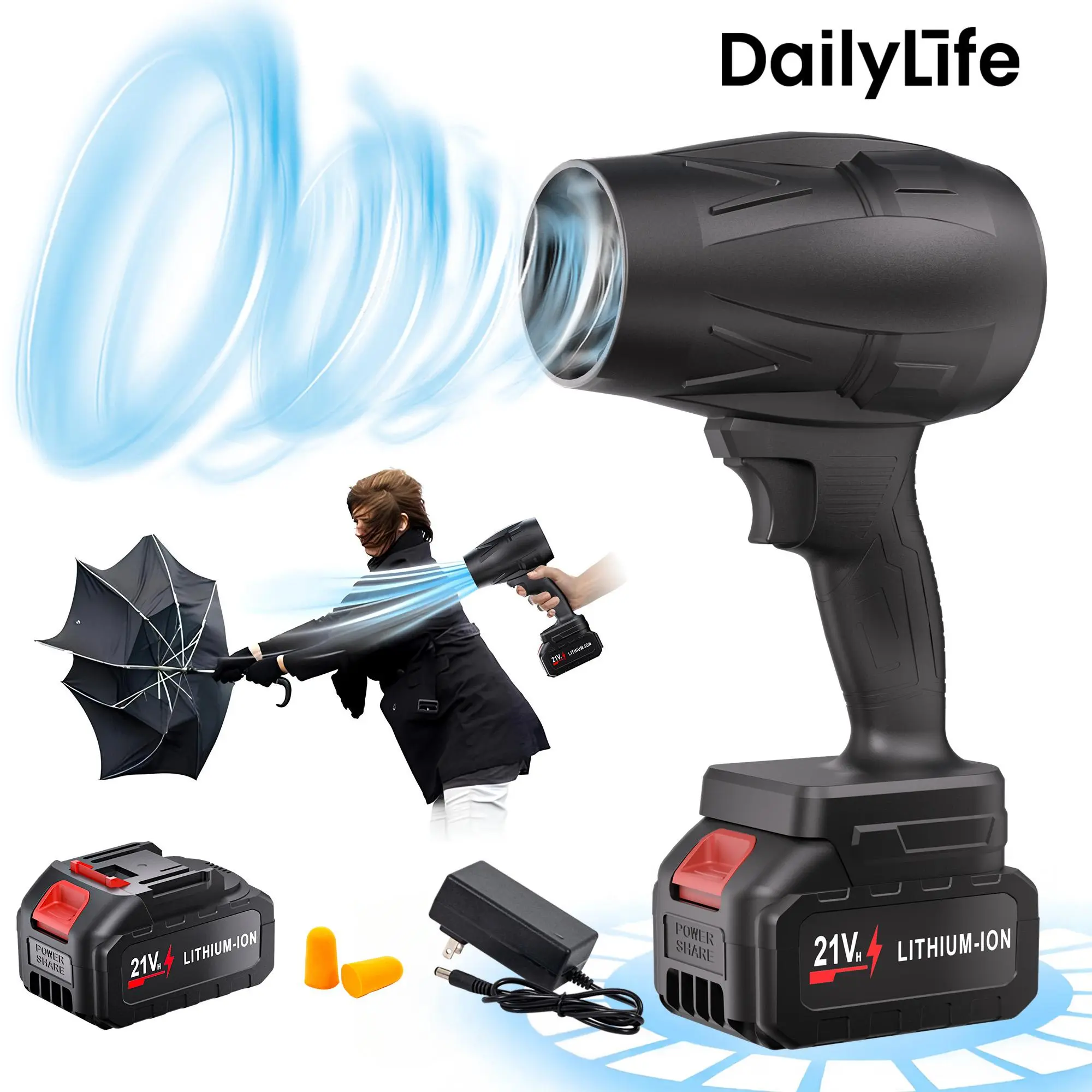 Cordless Turbo Jet Blower, Powerful Air Duster for Car Cleaning, Drying, Snow Removal, BBQ, Electronics, Perfect Christmas Day Gift,summerwins,dorm essentials