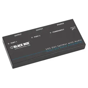 Black Box AVSP-DVI1X2 1x2 DVI-D Splitter with Audio & HDCP - Black