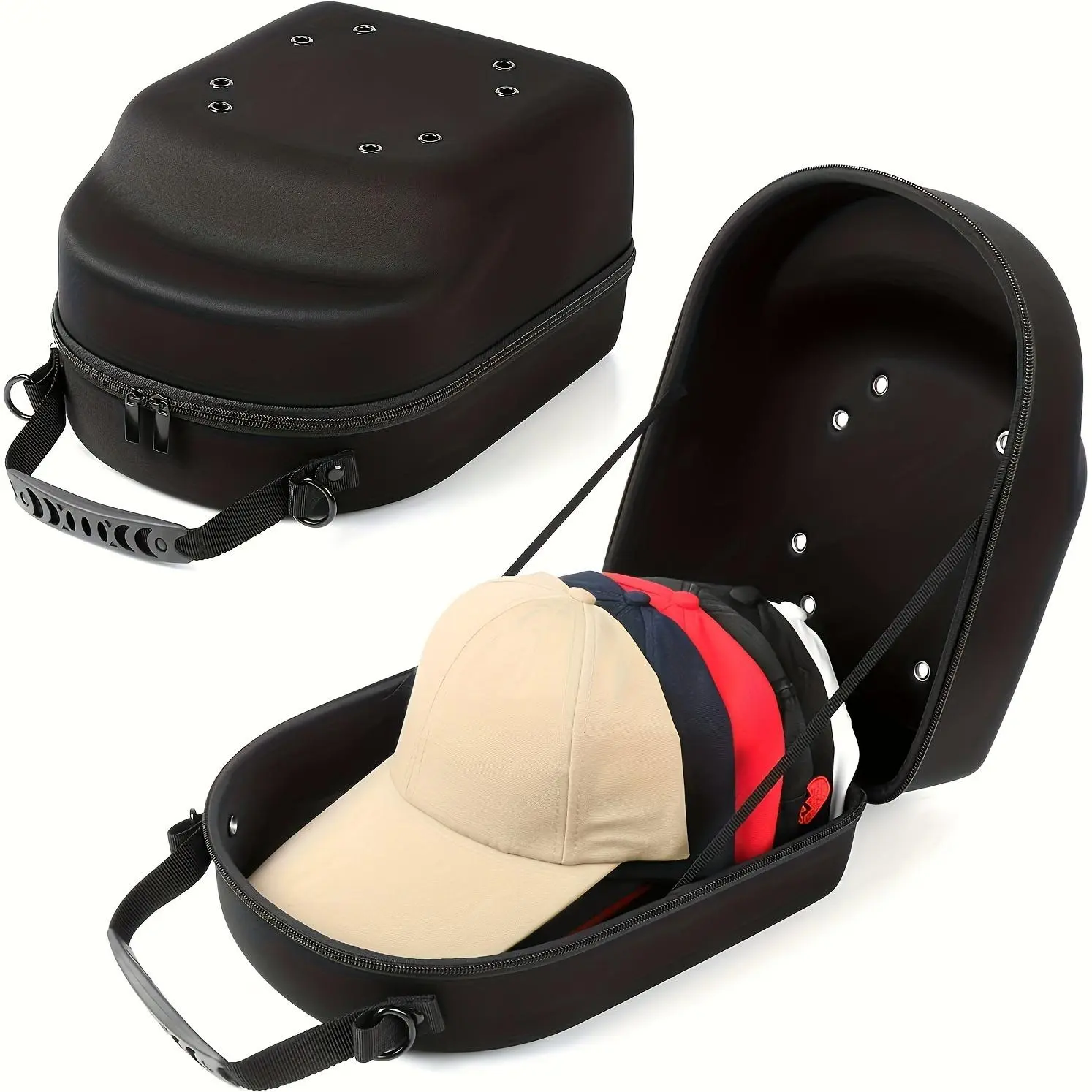 Baseball Cap Organizer Storage Bag with/without Hook, 1 Set Baseball Hat Storage Bag with Zipper & Handle, Portable Hat Organizer for Home Outdoor, Travel Organizer Bag, Travel Organization Pouch, Hat Storage for Baseball Caps, Travel Zipper Pouches