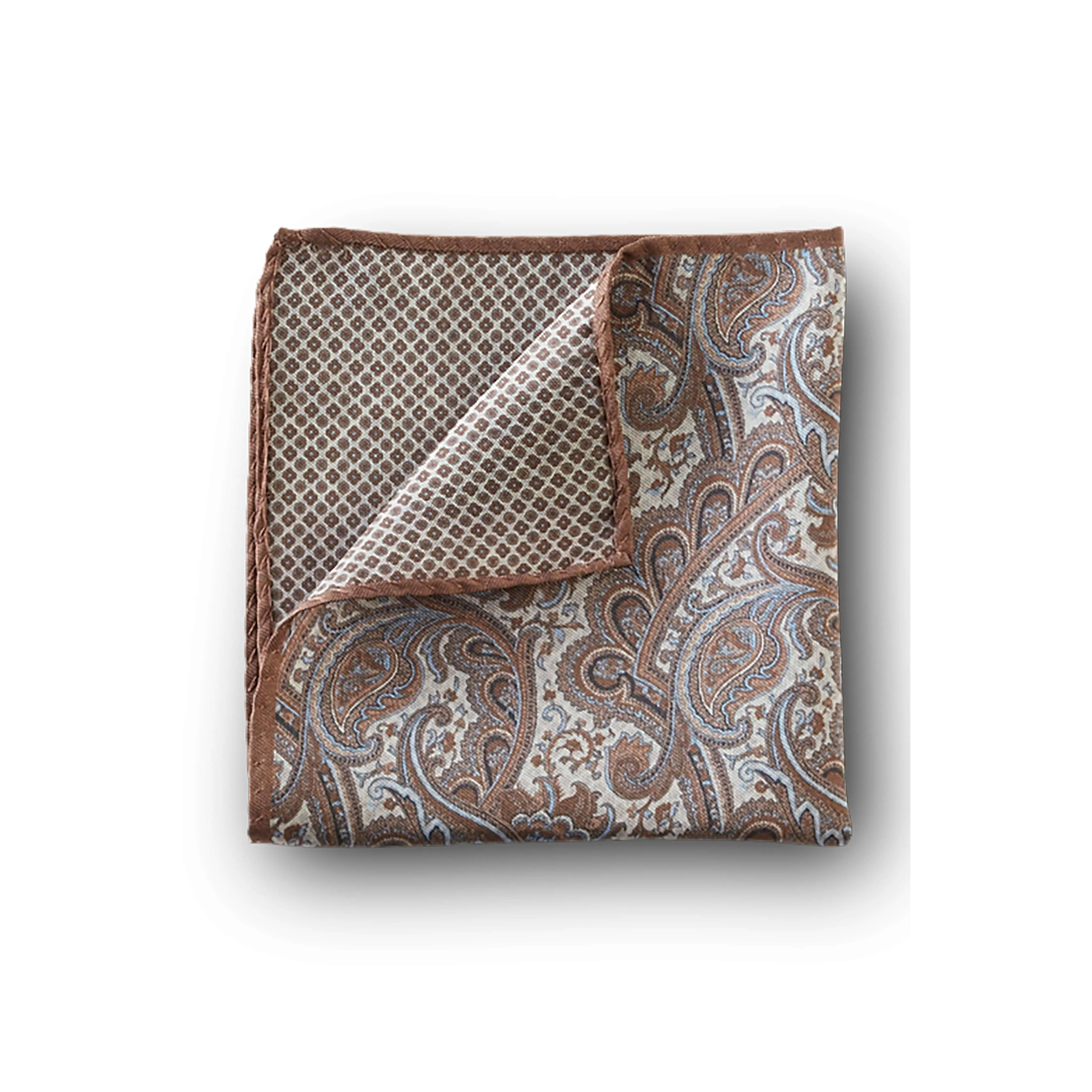 Dion Formalwear Paisley Reversible Neat Silk Pocket Square
