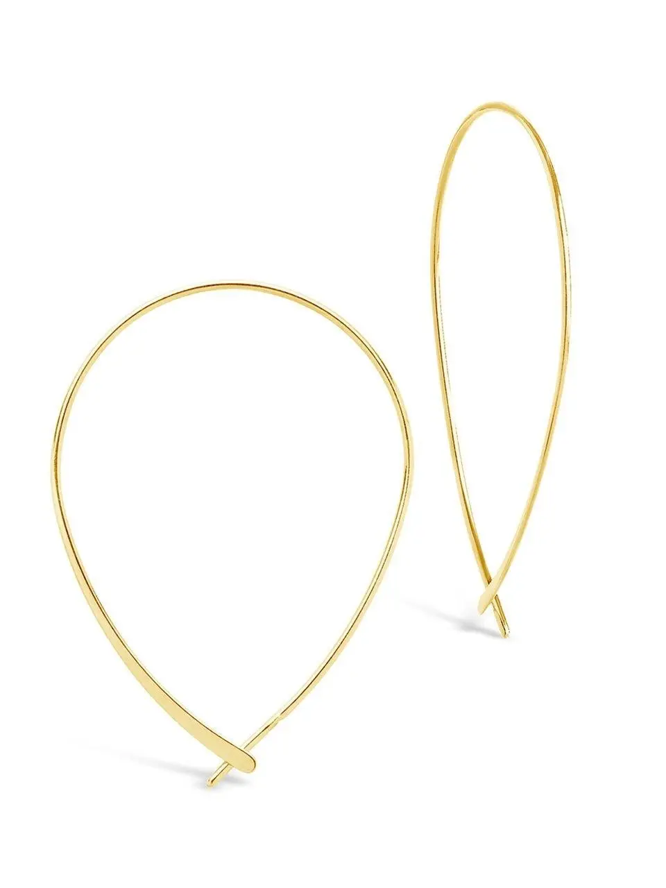Sterling Forever 14K Gold Delicate Threader Hoop Earrings, Dainty Lightweight Everyday Hoops Jewelry Elegant