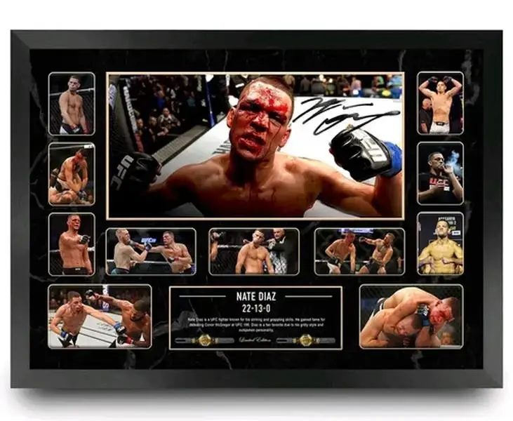 NATE DIAZ UFC SIGNED PHOTO LIMITED EDITION Poster Print Unframed MEMORABILIA