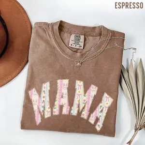 Comfort Colors Pink Striped Easter Mama Shirt, Coquette Cartoon Bunny Pattern Mom Tee