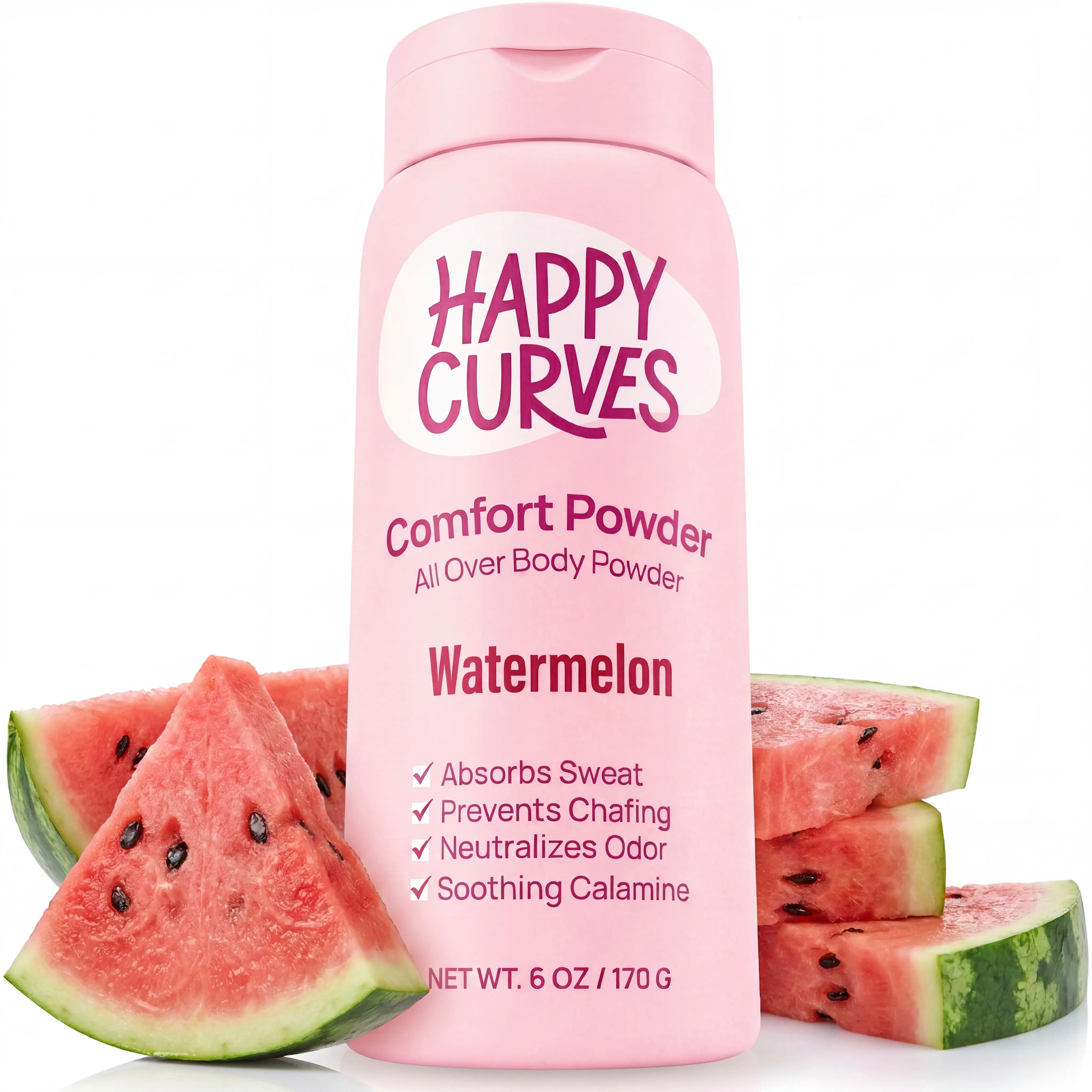 HAPPY CURVES Comfort Powder: Talc Free Anti Chafe Body & Foot Dusting Powder Deodorant to Control Inner Thigh Chafing, and Private Areas(Pack of 1)