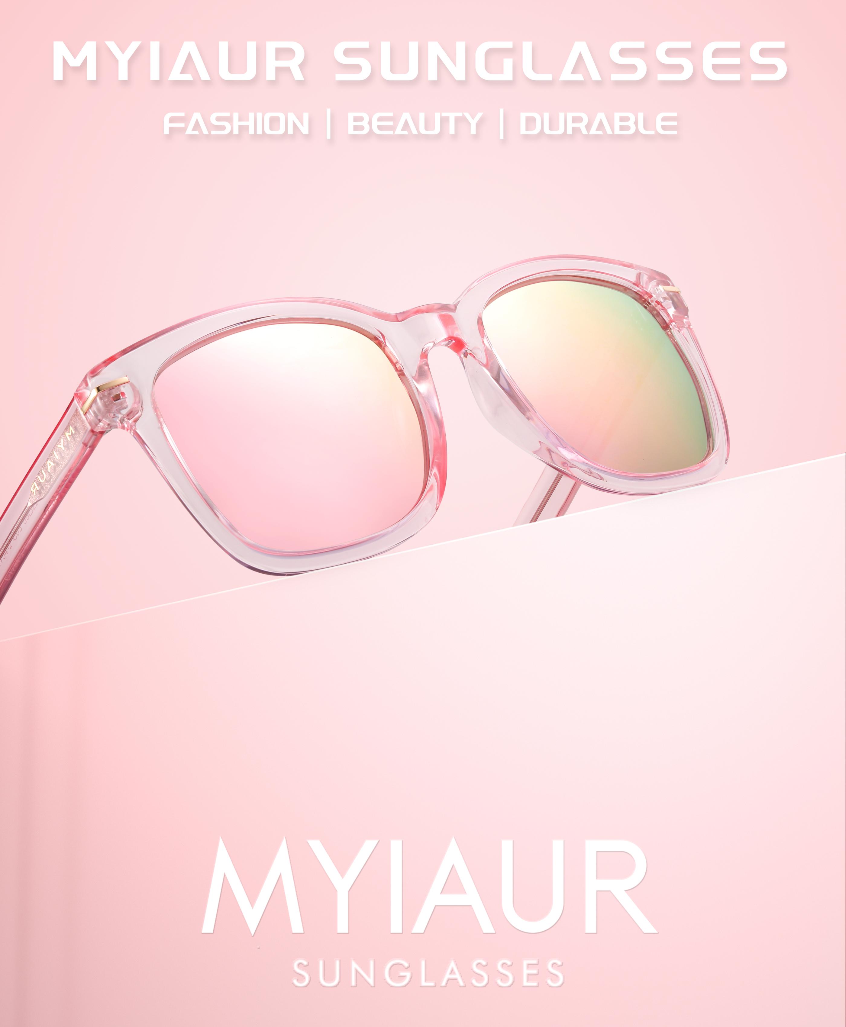 Myiaur Polarized UV400 Protection Fashion Sunglasses for Women - Stylish Design, Anti-Glare Driving Glasses