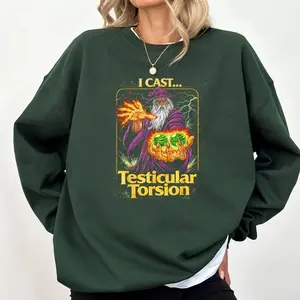 I Cast Testicular Torsion Funny Wizard Meme Sweatshirt