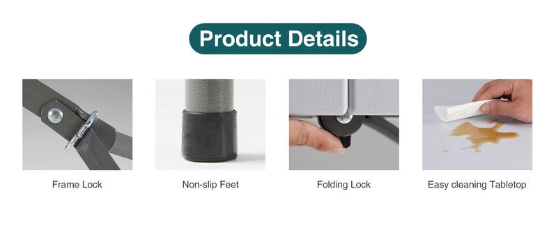 Plastic Folding Table Outdoor Indoor Heavy Duty Portable Table with Carrying Handle for Camping Picnic Party