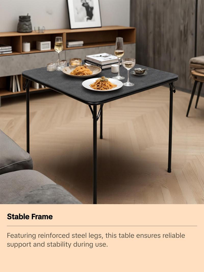 【Deal】Homy Casa 34'' Folding Card Table with Padded Tabletop, Portable Table for Indoor/Outdoor Parties Picnics Games Camping