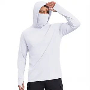 COOFANDY Mens UPF 50+ Sun Protection Hoodie with Mask Lightweight Long Sleeve SPF Fishing Shirts UV Hiking