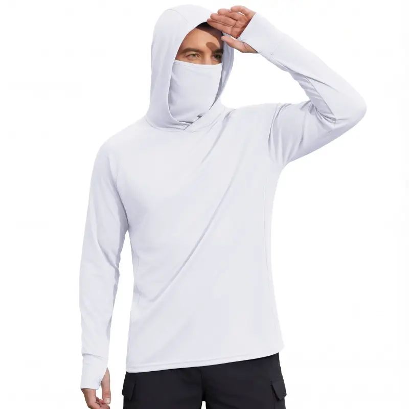 COOFANDY Mens UPF 50+ Sun Protection Hoodie with Mask Lightweight Long Sleeve SPF Fishing Shirts UV Hiking
